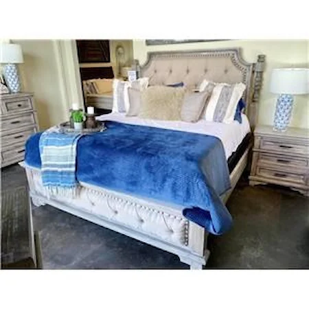 Modern Farmhouse Queen Bedroom Group - Queen Bed, Dresser/Mirror, Nightstand